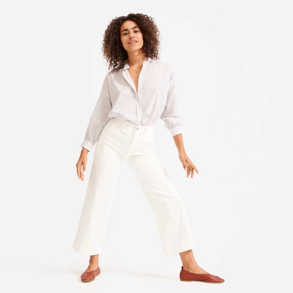 Everlane Wide-Leg Crop Pant | Bone White Size 4